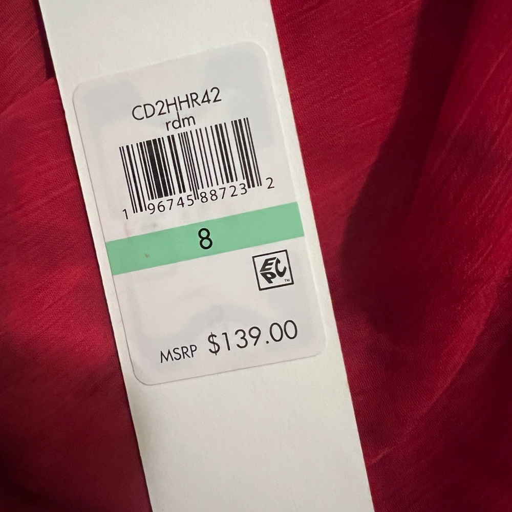 Calvin Klein Women's Printed Maxi Dress Red Size 8 Dress NWT - Picture 6 of 6